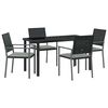 vidaXL Garten Essgruppe 5 stk. Schwarz und Hellgrau PE-Rattan