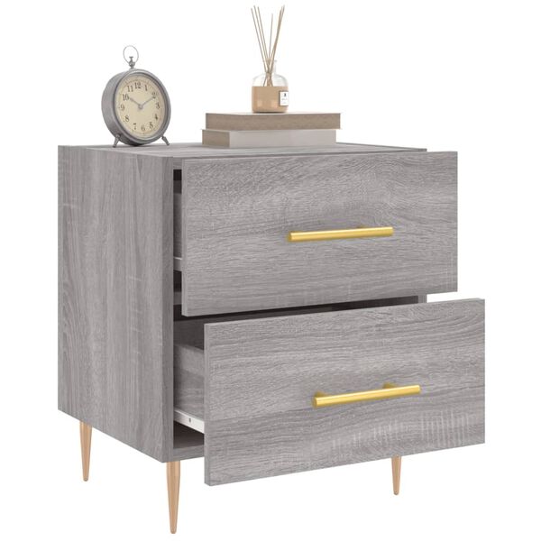 vidaXL Nachttische 2 Stk. Grau Sonoma 40x35x47,5 cm Holzwerkstoff