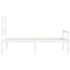 vidaXL Seniorenbett mit Kopfteil 90x200 cm Wei&szlig; Massivholz