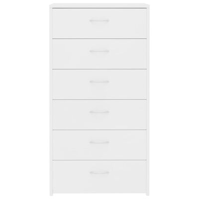 vidaXL Sideboard mit 6 Schubladen Weiß 50x34x96 cm Holzwerkstoff