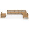 vidaXL 10-tlg. Garten-Lounge-Set Honigbraun Massivholz Kiefer