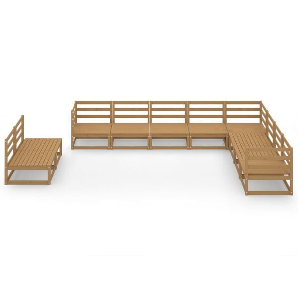 vidaXL 10-tlg. Garten-Lounge-Set Honigbraun Massivholz Kiefer