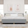 vidaXL Boxspringbett mit Matratze Hellgrau 200 x 200 cm Stoff