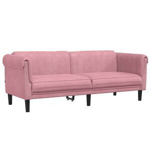 vidaXL Sofa 3-Sitzer Rosa Samt