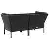 vidaXL 8-tlg. Garten-Lounge-Set mit Auflagen Poly Rattan Schwarz