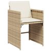 vidaXL 5-tlg. Garten-Essgruppe mit Kissen Beige Poly Rattan