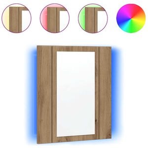 vidaXL LED-Spiegelschrank Artisan-Eiche 40x12x45 cm Holzwerkstoff