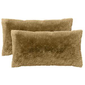 vidaXL Kissen mit Kissen HEERLEN 2 Stk. Hellgrau PV Fleece