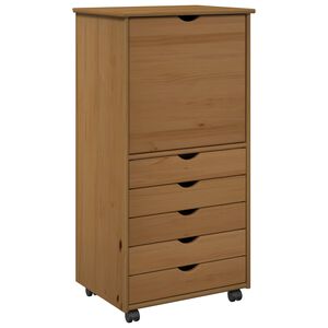 vidaXL Rollschrank 53 x 39 x 103 cm Massivholz Kiefer Honigbraun
