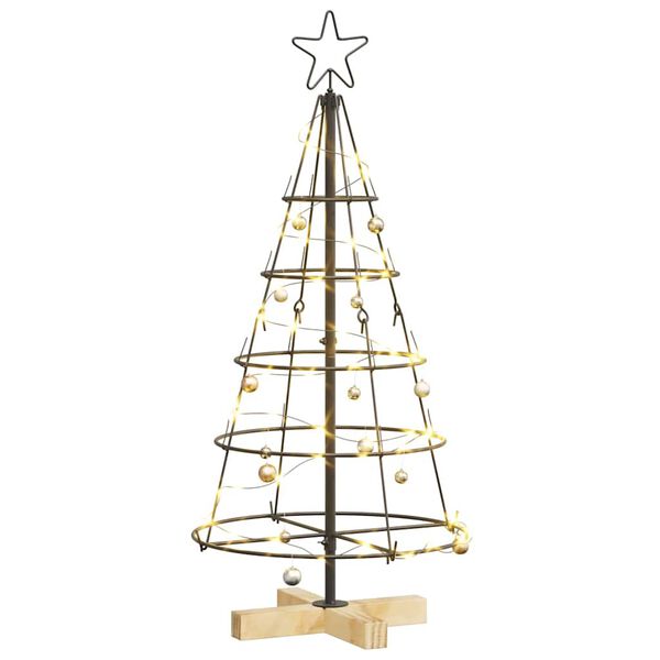 vidaXL Weihnachtsdeko mit St&auml;nder Schwarz 90 cm Stahl