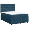 vidaXL Boxspringbett mit Matratze Dunkelblau 140x190 cm Samt