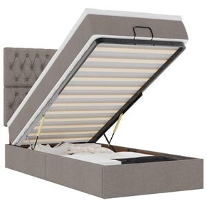 vidaXL Ottoman-Bett mit Matratze & LEDs Taupe 80x200 cm Stoff