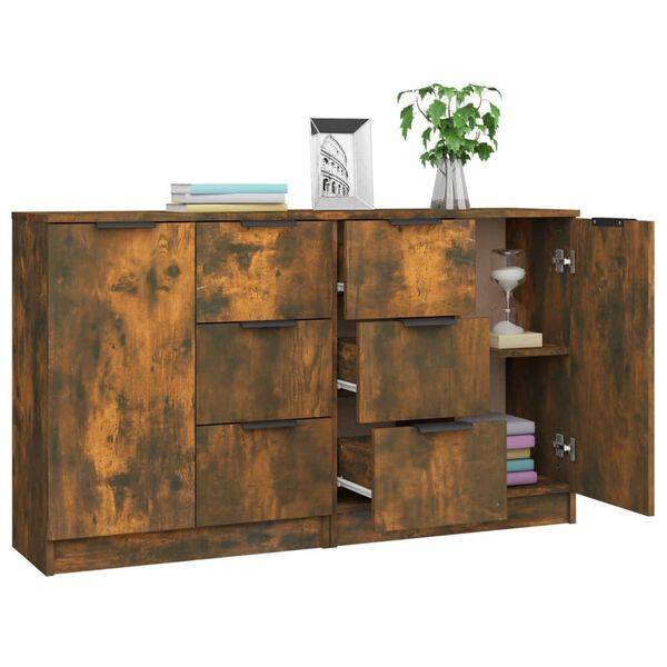 vidaXL Sideboards 2 Stk. R&auml;uchereiche 60x30x70 cm Holzwerkstoff