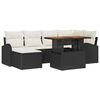 vidaXL Garten-Sofa-Set 7 stk. Schwarz und Creme