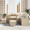 vidaXL Gartensofa-set mit Kissen 8 pcs Beige Poly-Rattan