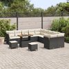 vidaXL Gartensofa-set 13 pcs Schwarz Poly-Rattan