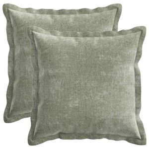 vidaXL Kissenbezug 2 stk. HOUTEN Gr&uuml;n 30 x 30 cm Chenille-Stoff