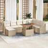 vidaXL Garten-Sofa-Set mit Speicher 9 pcs Beige Poly Rattan