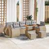 vidaXL Gartensofa-set 10 pcs Beige Poly-Rattan