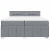 vidaXL Boxspringbett mit Matratze Hellgrau 200x200 cm Stoff