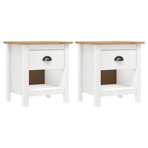 vidaXL Nachttische 2 Stk. Hill 46x35x49,5 cm Massivholz Kiefer