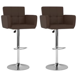 vidaXL Barhocker 2 Stk. Braun Kunstleder