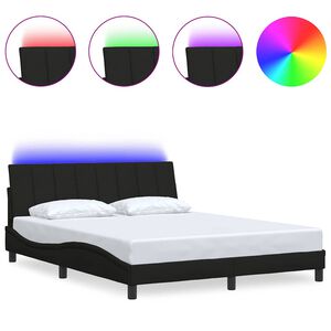 vidaXL Bettgestell ohne Matratze "Hanko" Schwarz 160x200 cm Stoff