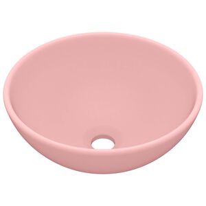 vidaXL Luxus-Waschbecken Rund Matt Rosa 32,5x14 cm Keramik