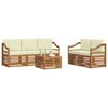 vidaXL Sofagarnituren 6 pcs Natur und Creme Massivholz Akazie