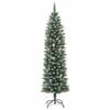vidaXL K&uuml;nstlicher schlanker Weihnachtsbaum Gr&uuml;n und Wei&szlig; 120 cm