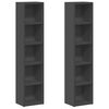 vidaXL CD-Regale 2 Stk. Grau 21x16x93,5 cm Holzwerkstoff