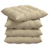 vidaXL Sitzkissen 4 pcs Creme 40 x 40 x 6 cm Mikrofaser