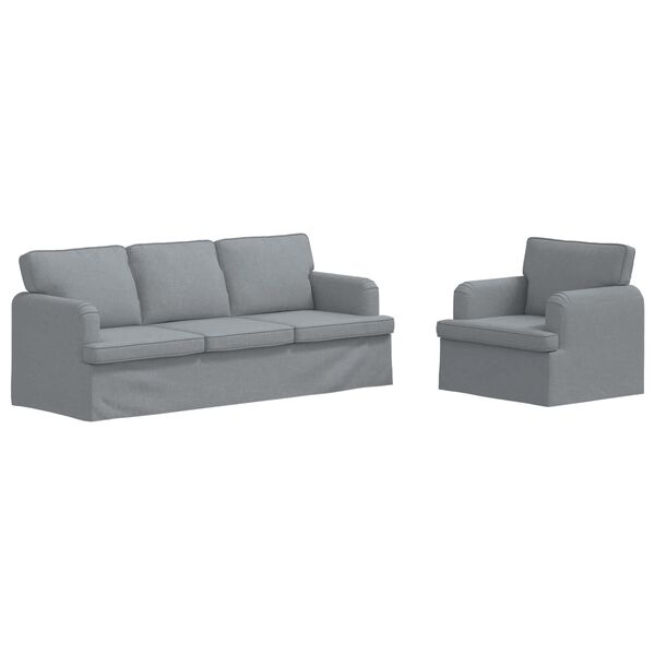 vidaXL Sofa 2 pcs Hellgrau 144 x 80 x 85 cm Stoff