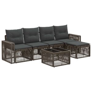 vidaXL Gartensofa-set 6 stk. Grau und Dunkelgrau Poly-Rattan