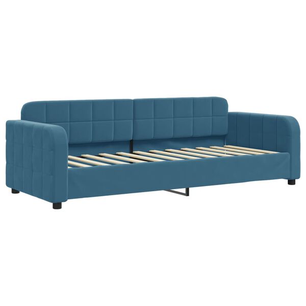 vidaXL Tagesbett Ausziehbar mit Matratzen Blau 80x200 cm Samt