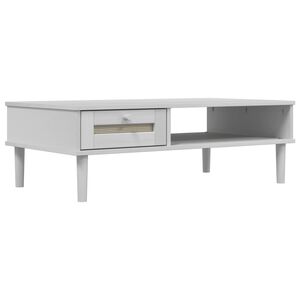 vidaXL Couchtisch SENJA Rattan-Optik Wei&szlig; 100x55x33 cm Kiefernholz