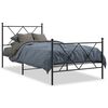 vidaXL Bettgestell mit Kopf- und Fu&szlig;teil Metall Schwarz 90x200 cm