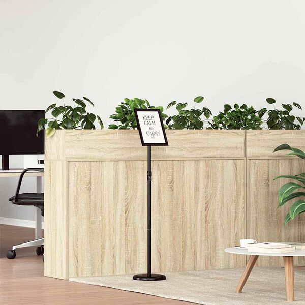 vidaXL Messest&auml;nde Schwarz 25 x 25 x 125 cm Aluminium