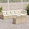 vidaXL Gartensofa-set Beige Poly-Rattan