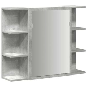 vidaXL Bad-Spiegelschrank Betongrau 80x20,5x64 cm Holzwerkstoff