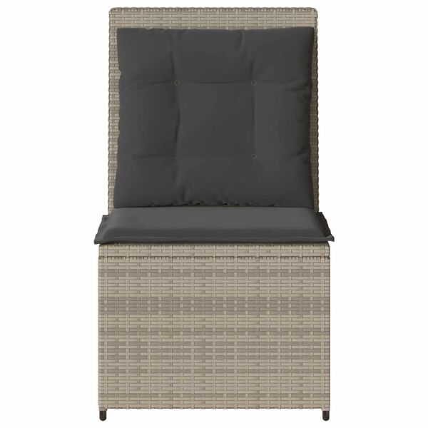 vidaXL Garten-Sofa mit Kissen Hellgrau Poly-Rattan