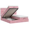 vidaXL Ottoman Bett mit Matratze mit Kopfteil 2 Stk. Rosa Samt