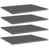 vidaXL B&uuml;cherregal-Bretter 4 Stk. Hochglanz-Grau 60x50x1,5 cm