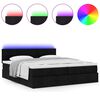 vidaXL Ottoman-Bett mit Matratzen & LEDs Schwarz 200x200 cm Stoff