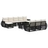 vidaXL Gartensofa-set 11 stk. Schwarz und Cremewei&szlig; Poly-Rattan