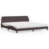 vidaXL Bett mit Matratze "Dover" Dunkelbraun 200x200 cm Stoff