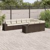 vidaXL 10-tlg. Garten-Sofagarnitur mit Kissen Braun Poly Rattan