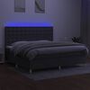 vidaXL Boxspringbett mit Matratze & LED Dunkelgrau 200x200 cm Stoff