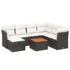 vidaXL 8-tlg. Garten-Sofagarnitur mit Kissen Schwarz Poly Rattan