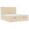 vidaXL Ottoman-Bett mit Matratzen & LEDs Creme 200x200 cm Stoff